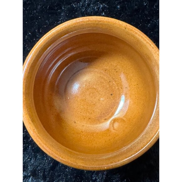 Vintage Ceramic Goblets Set Of 4 Brown & Orange Glazed Pedestal Cups - Picture 5 of 8